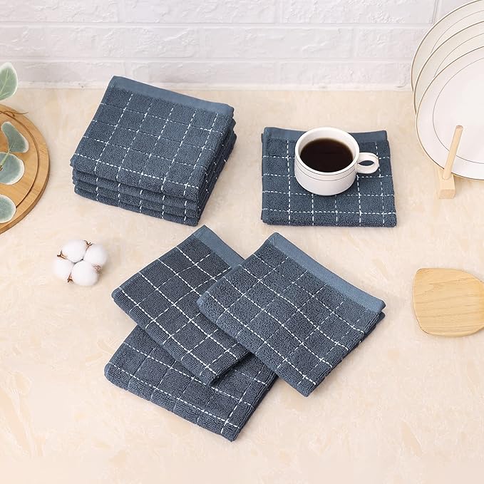 Mordimy 100% Cotton Terry Cloth Dish Cloths, Soft and Absorbent Checkered Dish - Image 8