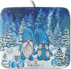Winter Blue Gnome Dish Drying Mat by Giwawa