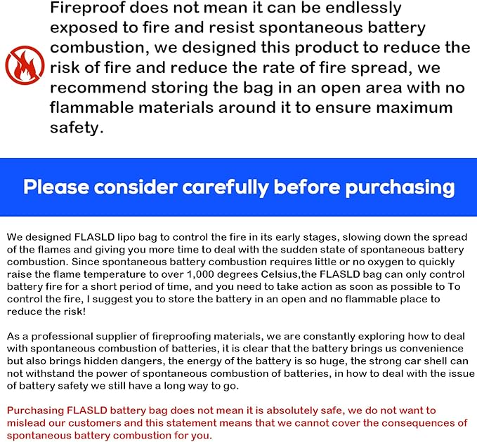 FLASLD 2-Pack E-Bike Battery Bag Fireproof Safe Charging Bag Explosionproof - Image 7