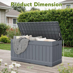 Devoko 78 Gallon Deck Box, Waterproof Resin Outdoor Storage Box for Outside and Patio, Outdoor Storage Bench Lockable for Patio Furniture, Garden Tools and Pool Supplies (Grey, 78 Gallon) - Image 7