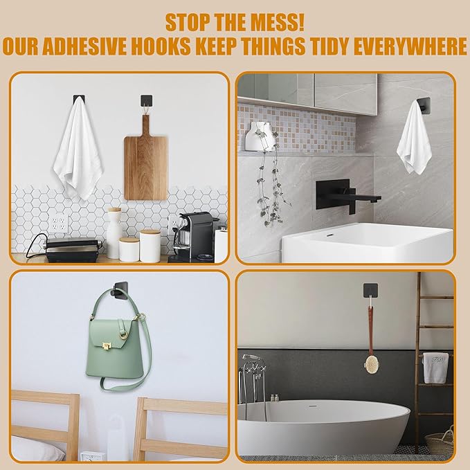 6 Pcs Adhesive Wall Hooks for Hanging - Image 4