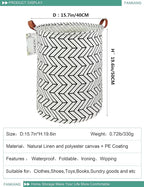 FANKANG Storage Basket, Nursery Hamper Canvas Laundry Basket Foldable - Image 2