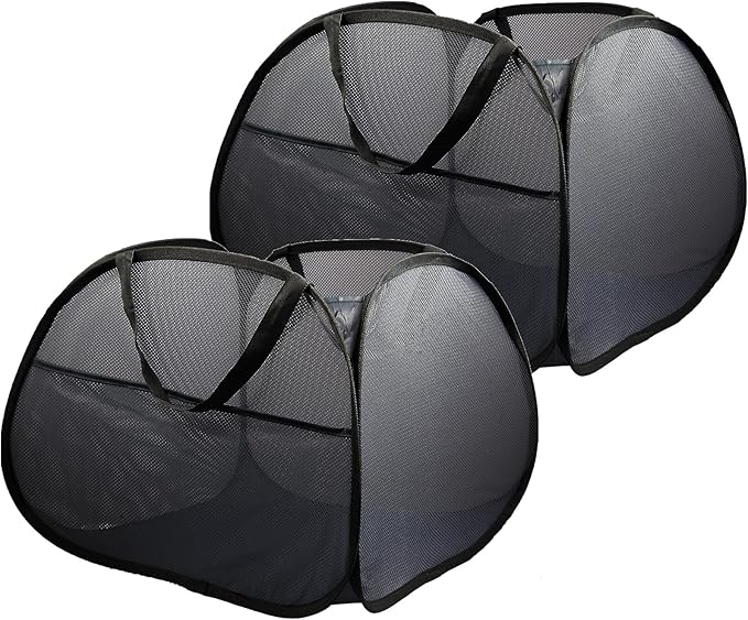 2 Pack Collapsible Laundry Baskets, 90L Large Foldable Laundry Basket, Durable by Bemkoo