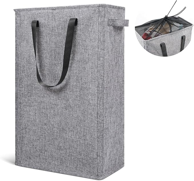Odonata Slim Laundry Hamper Handles Collapsible Laundry Basket Thin Dirty by Odonata