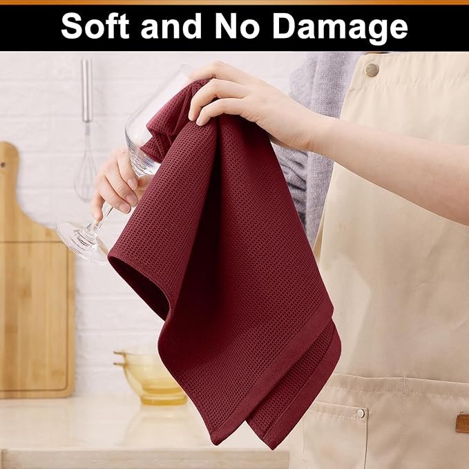 Homaxy 100% Cotton Waffle Weave Kitchen Towels - Image 4