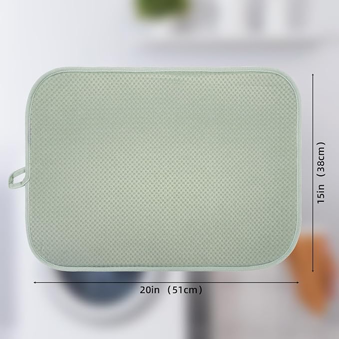 2 Packs Dish Drying Mats for Kitchen Counter, Drying Matt Kitchen Counter - Image 2