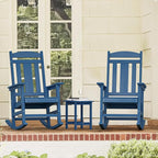 LUE BONA Outdoor Rocking Chairs Set, 3-Piece, HDPS Poly Porch Rockers with Table, Plastic Weather Resistant Rocking Chair Set for Outdoor Indoor, Garden, Backyard, 350lb, Navy Blue Chairs+Table - Image 9
