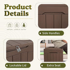 Devoko 31 Gallon Waterproof Outdoor Storage Box Resin Deck Box Lockable and UV Resistant for Patio Furniture,Garden Tools (Brown) - Image 5