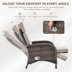 Zero Gravity Wicker Patio Recliner Chair - Wicker Outdoor Lounge Chair with Adjustable Backrest & Footrest, All Weather Outdoor Reclining Chairs with Thick Cushion for Pool Deck Beige - Image 6
