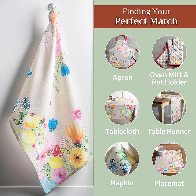 Maison d' Hermine Kitchen Towels Set of 3 100% Cotton 27.50" x 20" Reusable - Image 5
