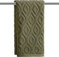 Artoid Mode 1 Pc Olive Green 3D Diamond Grid Jacquard Hand Towels by ArtoidMode