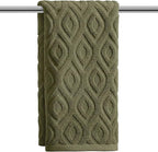 Artoid Mode 1 Pc Olive Green 3D Diamond Grid Jacquard Hand Towels by ArtoidMode
