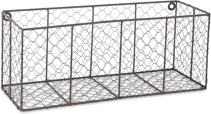 DII Chicken Wire Collection Farmhouse Vintage Wall Baskets, Medium Basket - Image 2