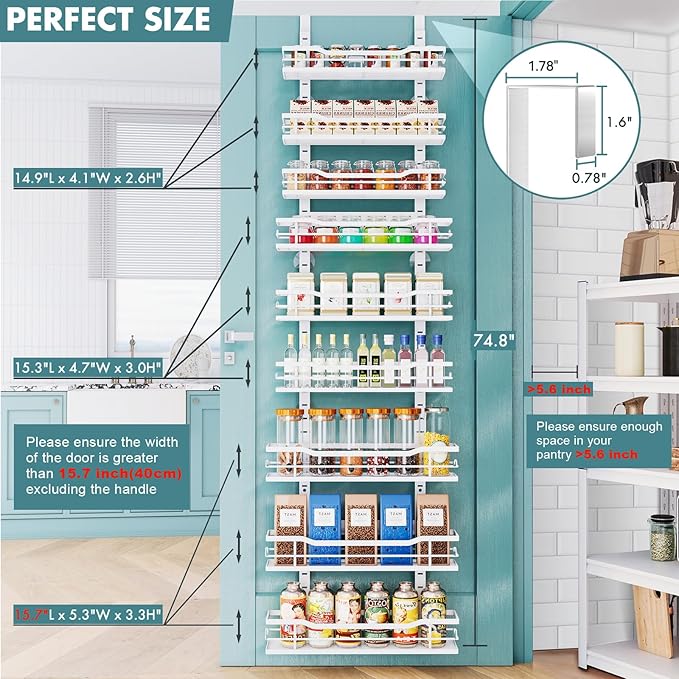 Over The Door Pantry Organizer，9-Tier Over The Door Organizer - Image 2