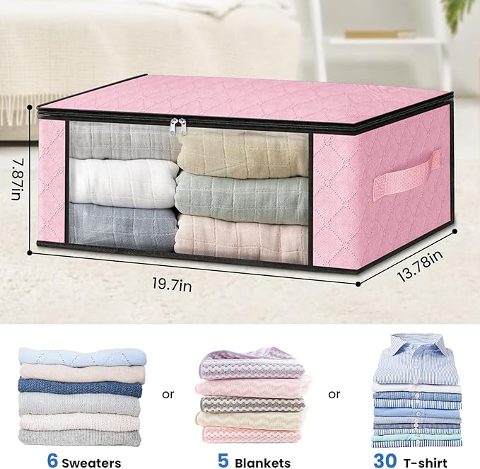 HomeHacks Storage 6-Pack Clothes Organizer Storage Bags Foldable Storage Box - Image 2