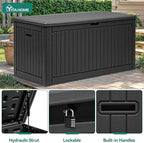 YITAHOME 260 Gallon Large Deck Box with Divider & Side Handles, Outdoor Double-Wall Storage for Patio Furniture Cushions, Garden Pool Accessories, Water Resistant & Lockable - Image 5