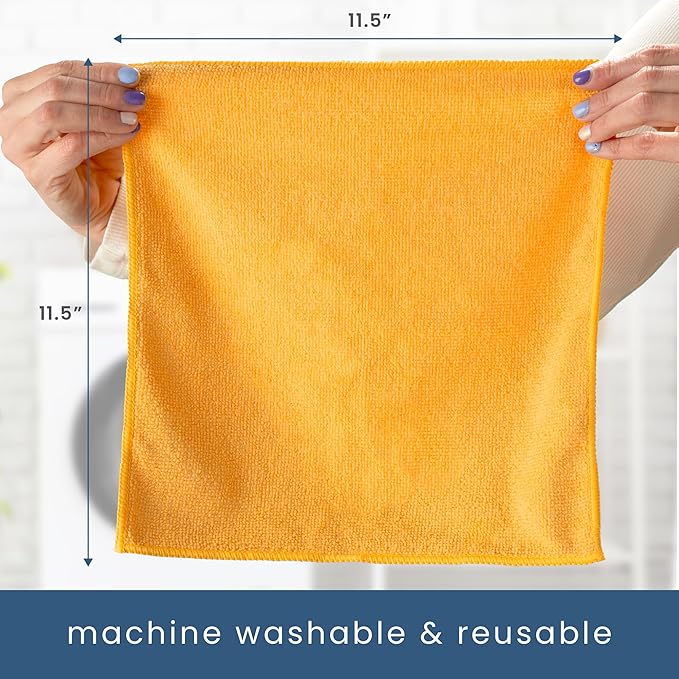 S&T INC. 100 Pack Microfiber Cleaning Cloth, Bulk Towels - Image 7