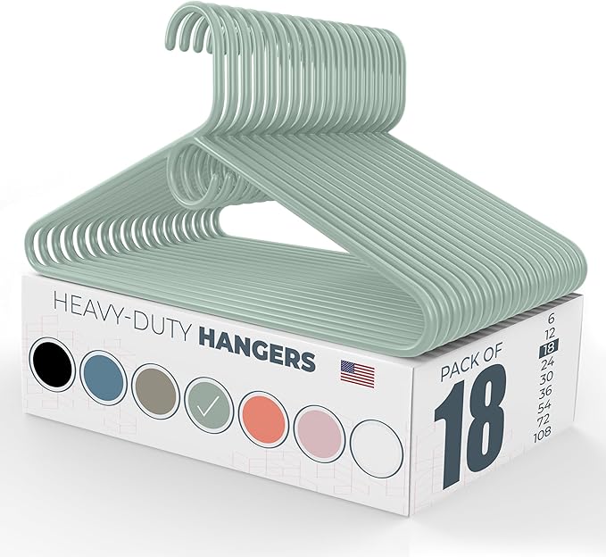 Neaties Heavy Duty Clothes Hangers 18 Pack – Made in The USA – 8lb Capacity by NeatiesHangers