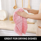 Homaxy 100% Cotton Terry Kitchen Dish Cloths, Ultra Soft and Absorbent Dish - Image 4
