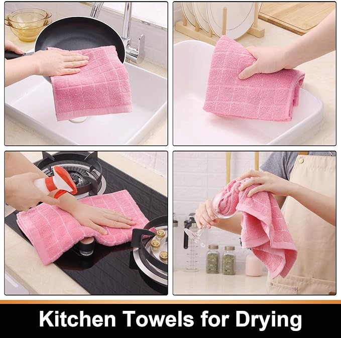 Mordimy 100% Cotton Terry Cloth Kitchen Towels, Super Soft and Absorbent Dish - Image 4