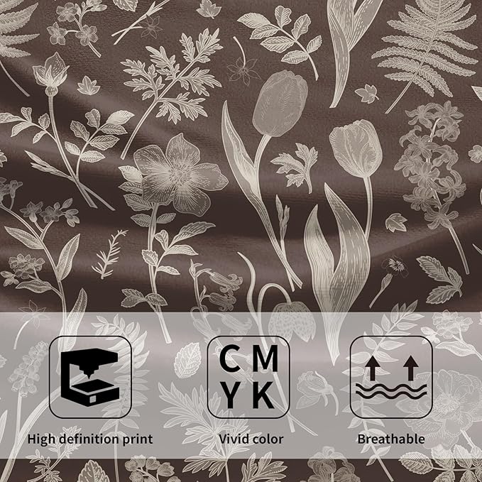 Dark Brown Spring Floral Hand Towels - Image 3