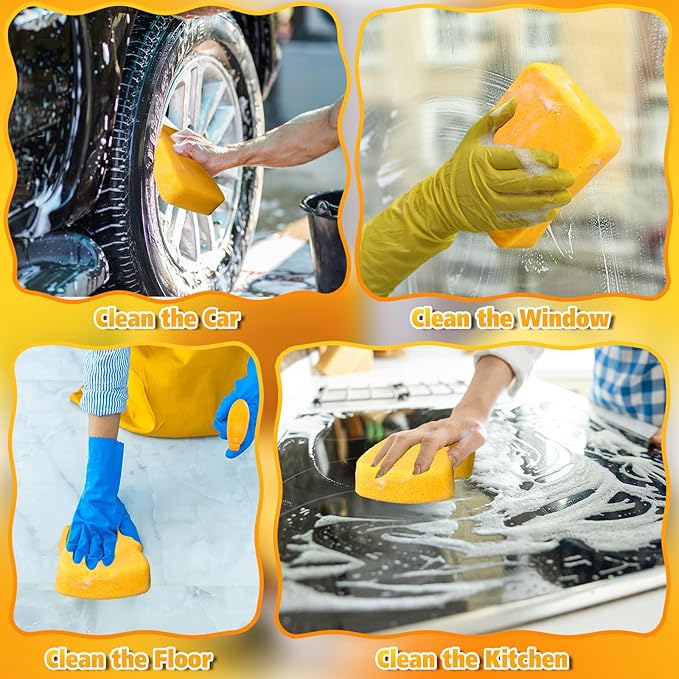 Tioncy 12 Pcs Large Sponges Bulk 7.5 x 5.5 x 1.9 Inch Grouting Car Wash Foam - Image 6