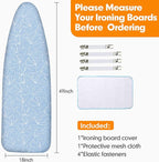 Ironing Board Cover and Pad, 18x49 Extra Wide Thick Iron Padding, Scorch & - Image 6