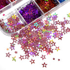 12 Colors Star Nail Art Glitter Sequins, 3D Five-Pointed Star Nail Flakes - Image 5