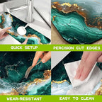 Emerald and Gold Marble Texture Kitchen Sink Splash Guard Faucet Mat Super - Image 5