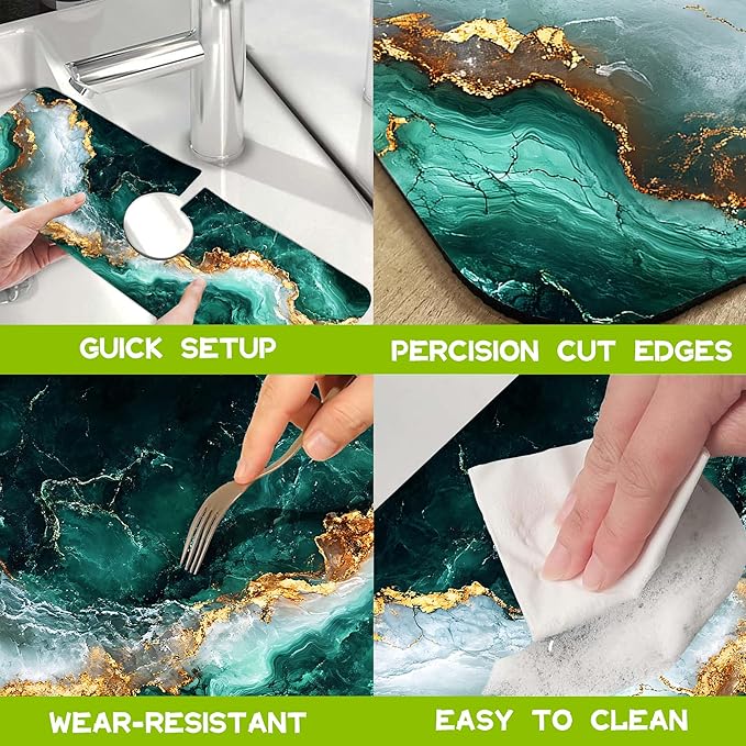 Kitchen Sink Splash Guard Faucet Mat Super Absorbent Fast Drying Mat Guard - Image 5