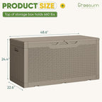 Greesum Outdoor Storage Box 100 Gallon Storage Bin with Lid for Patio Furniture, Garden Tools, Pool Supplies, Lockable, Waterproof and UV Resistant, Light Coffee - Image 8