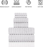 Classic Turkish Towels 6 Piece Heavy Duty Fast Drying Bath Sets Made - Image 4