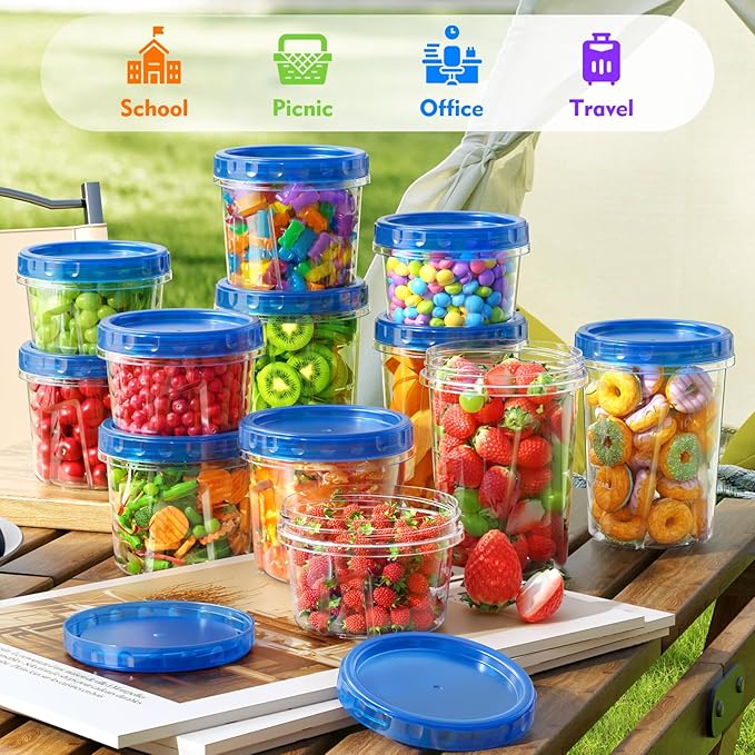 12 Pack- 34/24/17oz Freezer Storage Containers, Plastic Food Storage Containers - Image 7