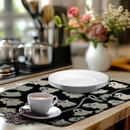 Halloween Ghosts Dish Drying Mat Black and White Large Kitchen Mats Dish Drying - Image 6