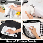 R HORSE 5Pcs Religious Christian Kitchen Dish Towel Black and White Check - Image 6