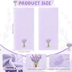 2 Pcs Lavender Hand Towels Purple Bathroom Decor 14x29 Inch Embroidered 100% - Image 2