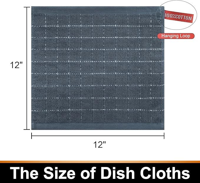 Mordimy 100% Cotton Terry Cloth Dish Cloths, Soft and Absorbent Checkered Dish - Image 7