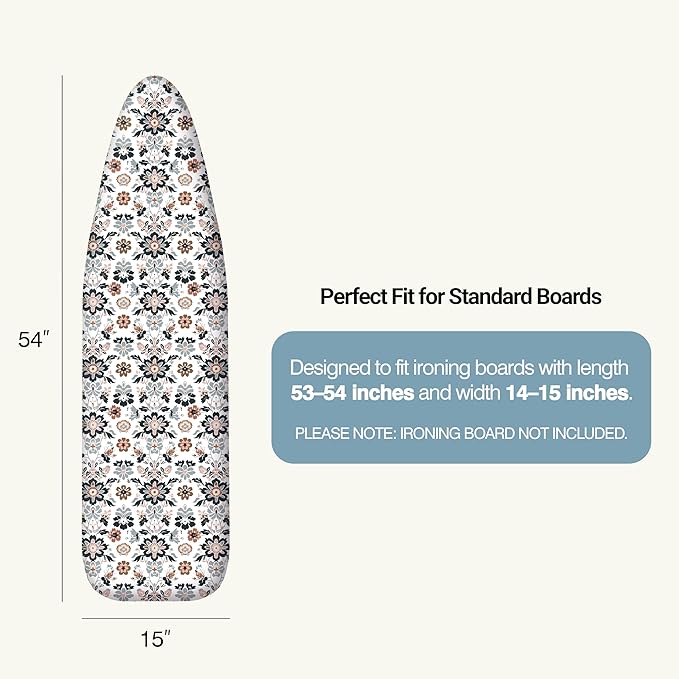 Ironing Board Cover and Pad 15"x54" Extra Thick Natural Cotton, Scorch and - Image 2
