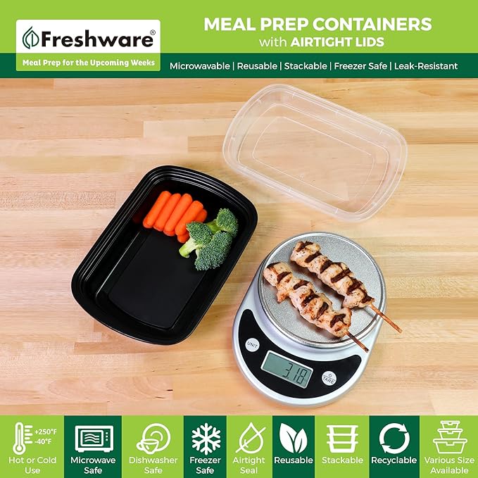 Freshware Meal Prep Containers 1 Compartment Food Containers - Image 2