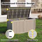 180 Gallon Outdoor Storage Box, Large Resin Deck Box for Patio Furniture Cushion Garden Tools, Waterproof and Lockable Design(Gray) - Image 4