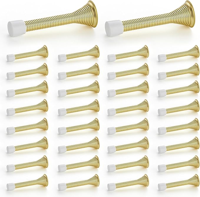 Ravinte Door Stoppers, 36 Pack Gold Spring Door Stops by Ravinte
