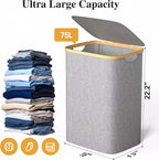 Large Laundry Hamper, 75L Waterproof Laundry Basket - Image 2
