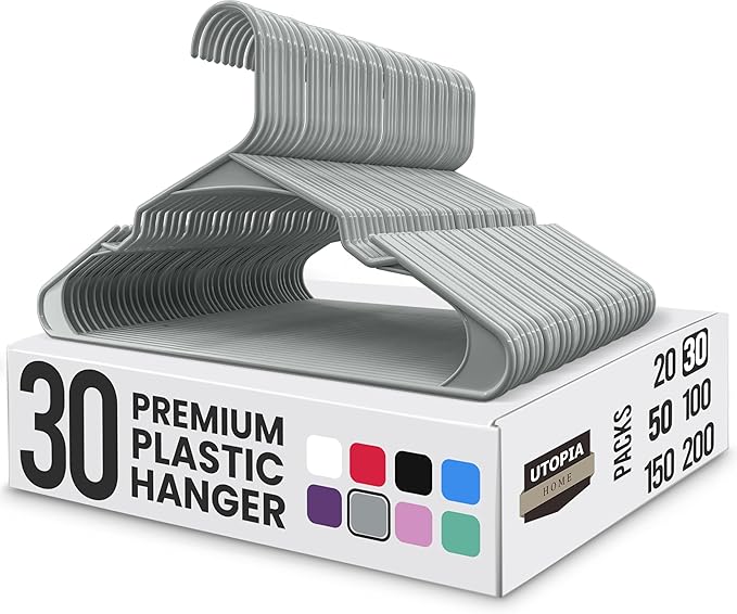 Utopia Home Plastic Hangers 30 Pack by UTOPIAHOME