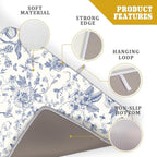 Giwawa Chinoiserie Flower Dish Drying Mat Blue Leaves Dishes Drying Pad - Image 4