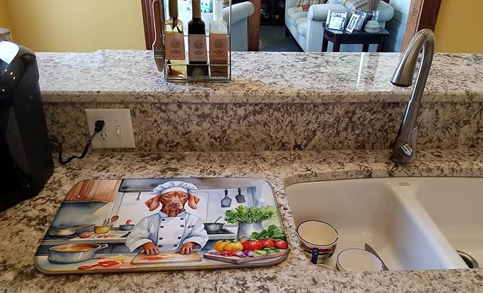 Caroline's Treasures DAC6335DDM Vizsla The Chef Dish Drying Mat Absorbent Dish - Image 2