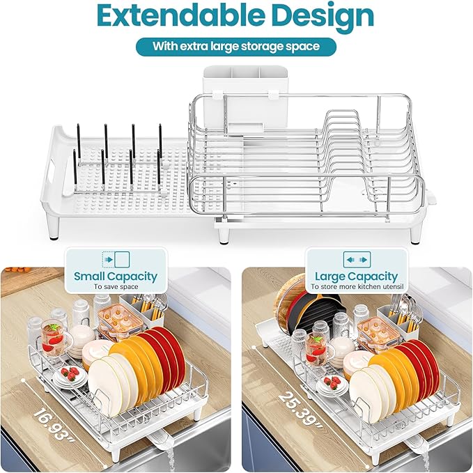 TOOLF Expandable Dish Rack, Dish Drying Rack - Image 3