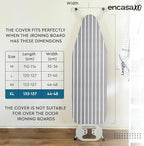 Encasa XO Ironing Board Cover and Pad 54"x18" - 4mm Felt X-Large Iron Board - Image 5