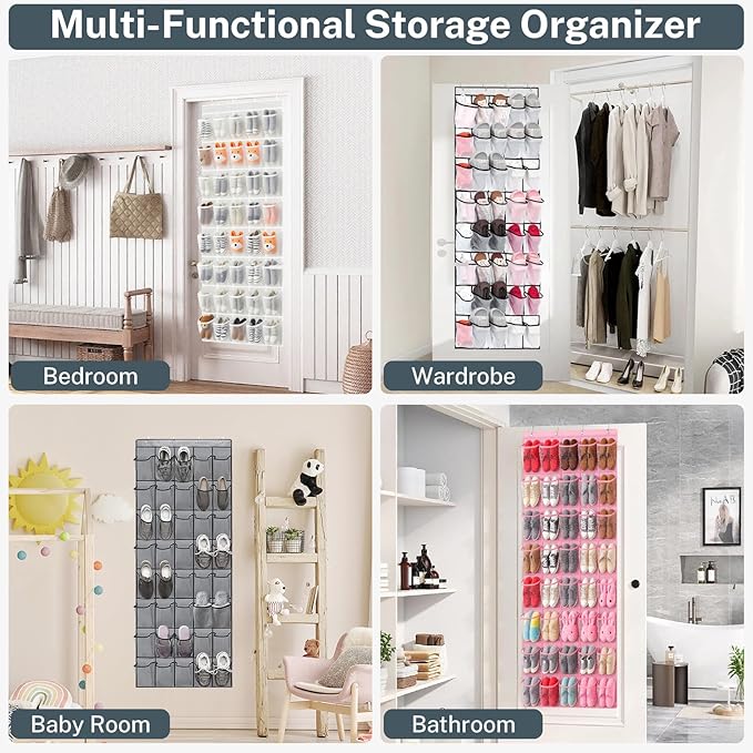 40-Pocket Over the Door Shoe Organizer - Image 7