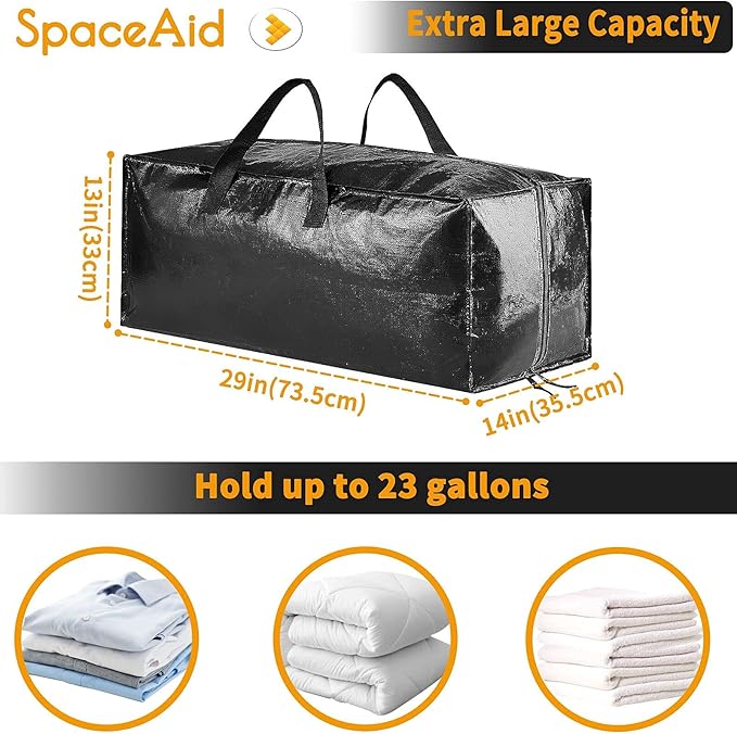 SpaceAid Heavy Duty Moving Bags, Extra Large Storage Totes W/Backpack Straps - Image 7