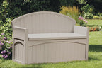 Suncast Outdoor Storage Bench - 50 Gallon Taupe Resin Outdoor Bench with Storage for Cushions, Tools & More. All-Weather Patio Deck Box with Seat for Porch, Pool, Yard, & Garden, Made in USA - Image 14